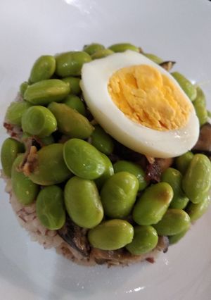 Foto resep Nasi Tim Ayam Edamame