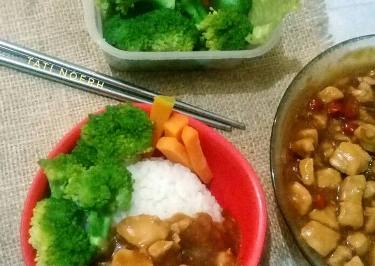 Cara Gampang Membuat Teriyaki Chiken Bowl + brocolli yang Menggugah Selera