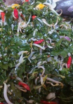 Foto resep Tumis daun singkong teri