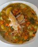 Sopa de verduras y tilapia a la placha