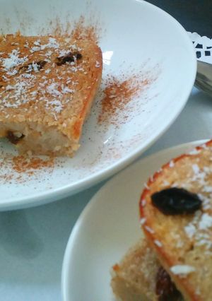 A picture of Rice pudding with leftover rice.