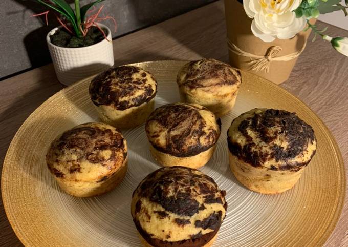 Muffins bananes cœur pâte à tartiner