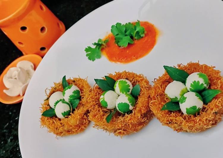 Step-by-Step Guide to Prepare Quick Potato fritters with paneer ball