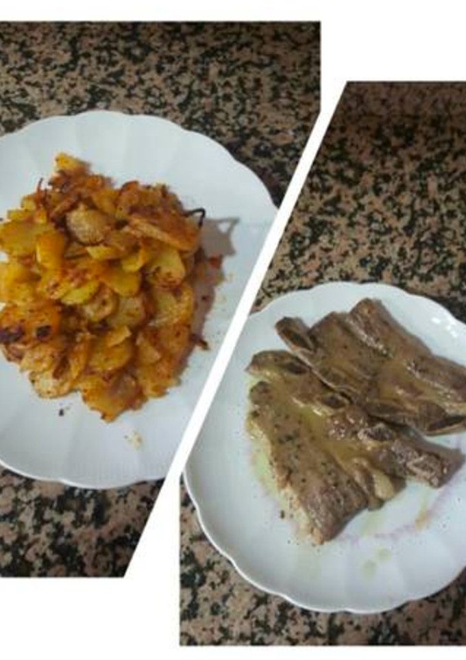Una foto de Patatas al horno con Sobrasada y churrasco a la cerveza