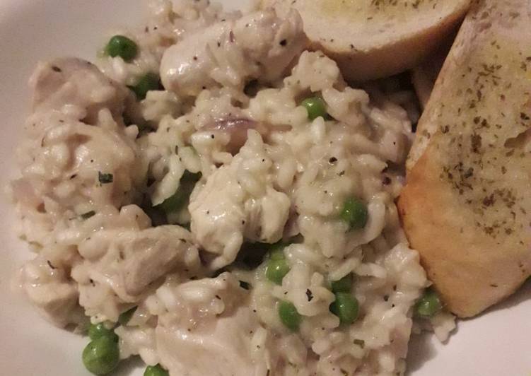 Steps to Prepare Homemade Chicken Risotto with Lemon and Garlic