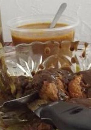Una foto de Tortitas de camarón en mole de fresa dulce las correa
