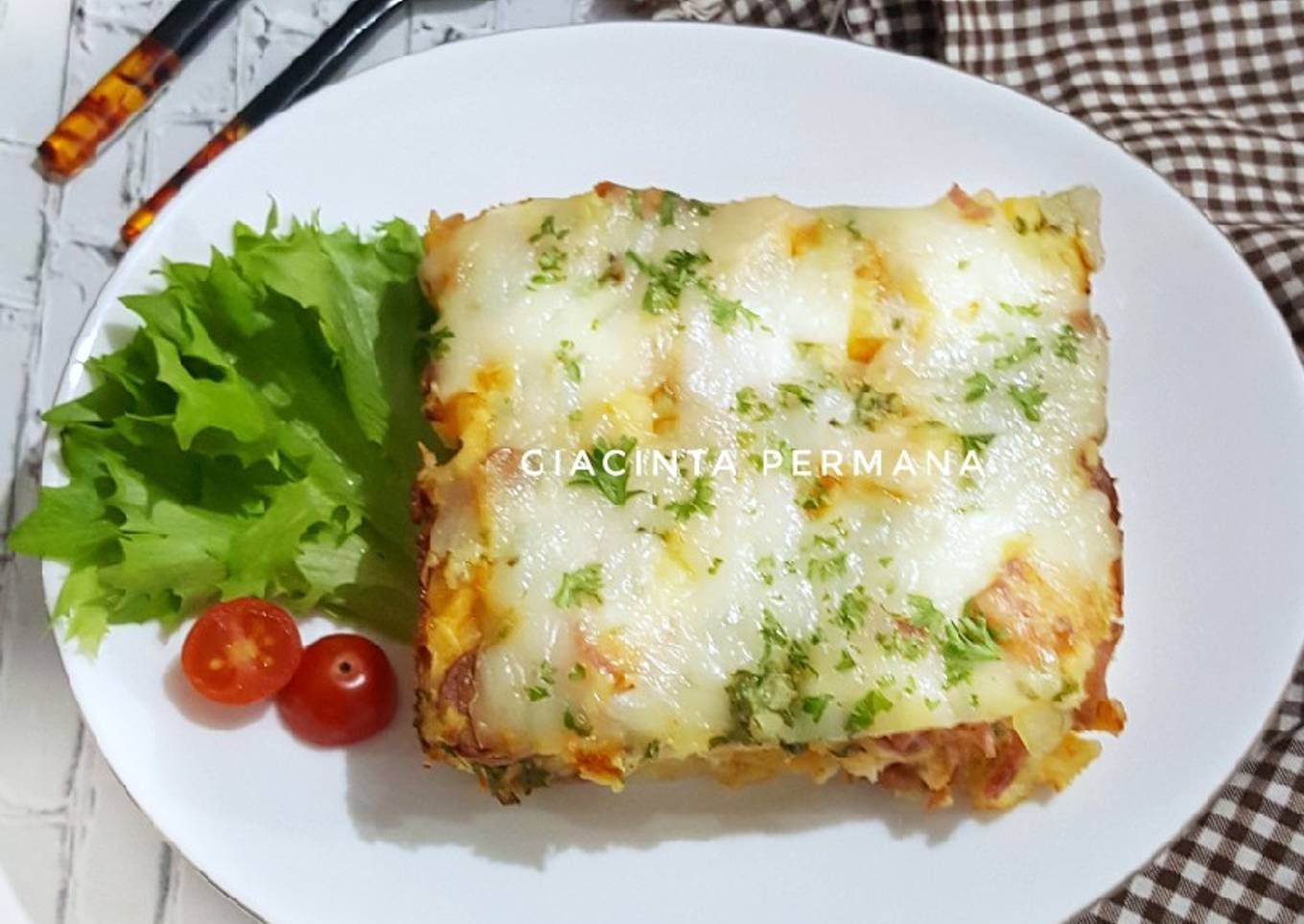 Cheese and beef bread pudding