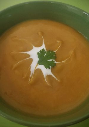 Una foto de Crema de calabaza Thai