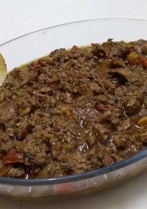 صورة لوصفة كبد الدجاج مع الزنجبيل والفلفل الرومي