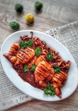 Foto resep Cumi Bakar Pedas Madu