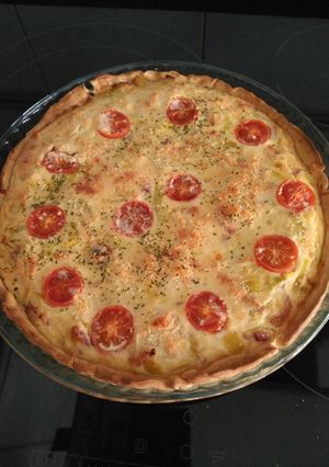 Una foto de Quiche puerros bacon