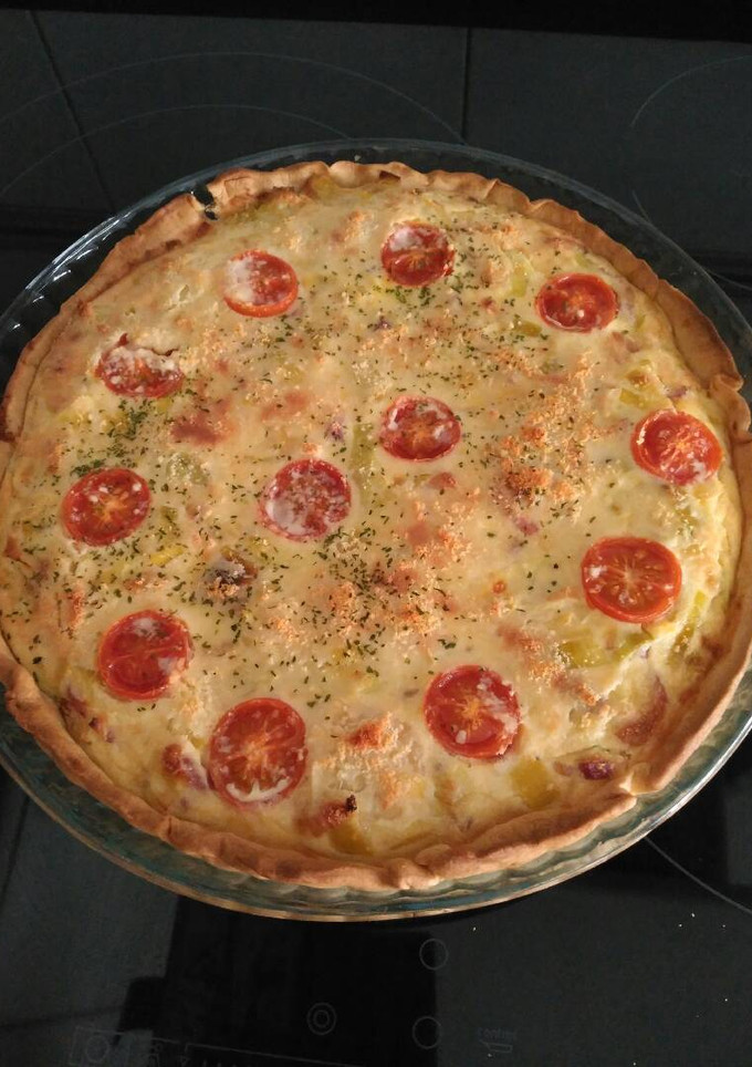Una foto de Quiche puerros bacon