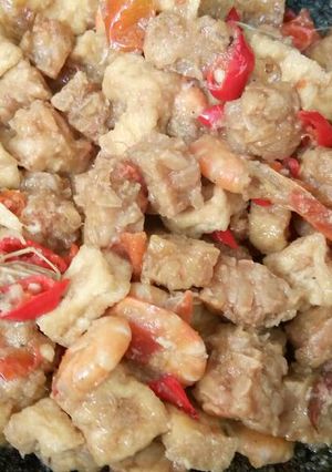 Foto resep Oseng udang tahu tempe