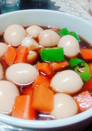 Hình của món Trứng kho nước tương Hàn Quốc.