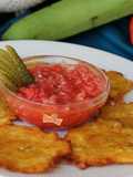 Patacones con Salsa de Tomate Picantona para Dipear