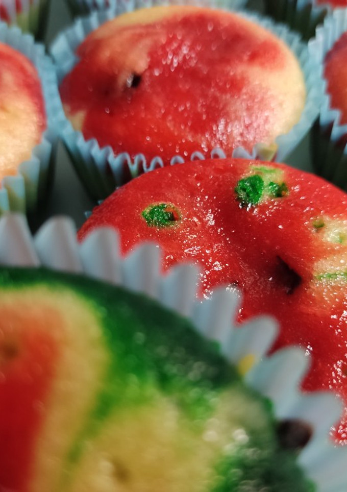 Una foto de Cupcakes tricolores