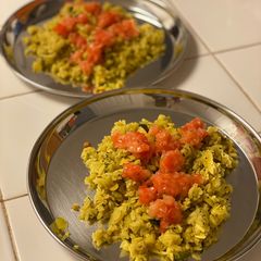 A picture of Aloo Poha (Potato Puffed Rice).