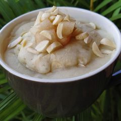 A picture of Pear And Almond Mug Cake Recipe | Easy Microwave Dessert.