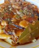 Maccheroni amb salsa bolonyesa de marisc