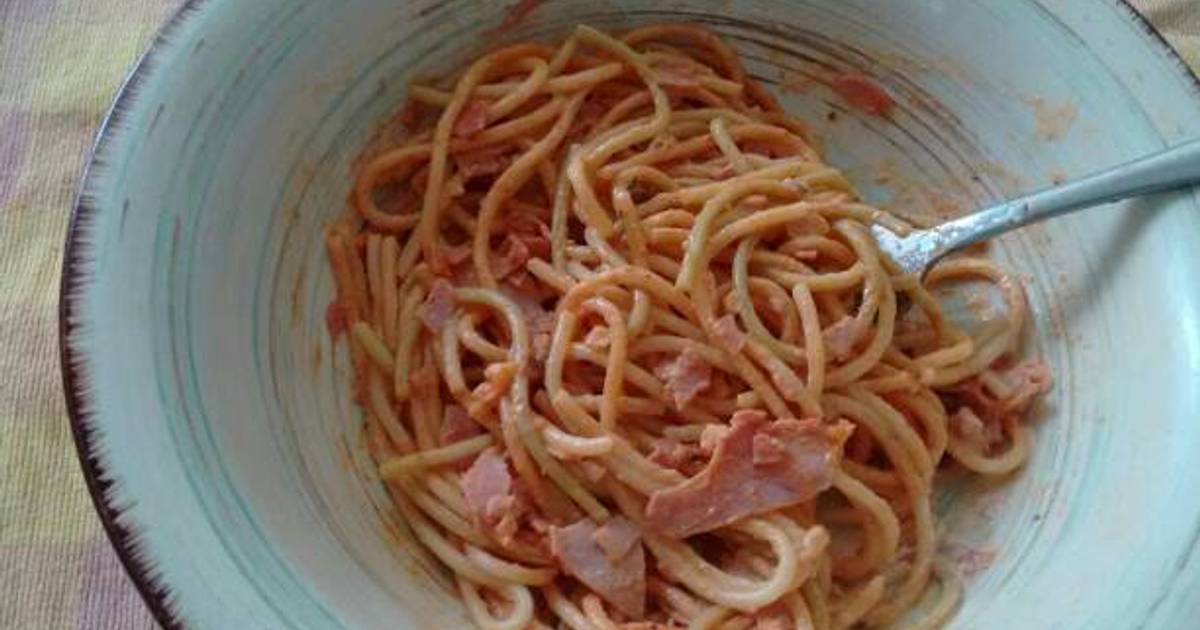 Spaghetti con jamón. ॐ Receta de María Carmen - Cookpad