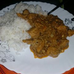 Chicken tikka masala with rice A picture of Chicken tikka masala with rice.