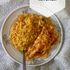 Indomie with egg A picture of Indomie with egg.