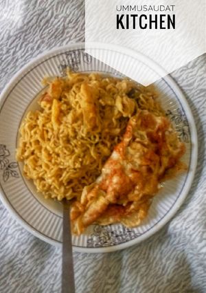 A picture of Indomie with egg.
