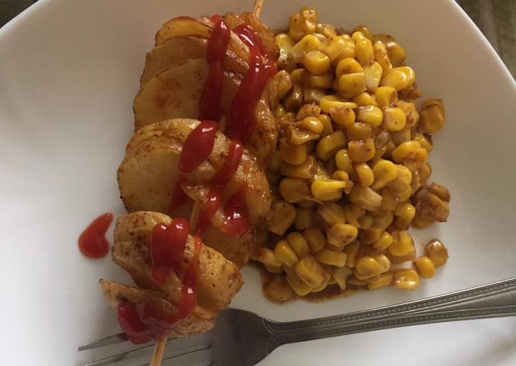 Spiral potato with spicy π½ corn π