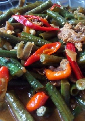 Foto resep Tumis sayur kacang+daging(kesukaan paksu)