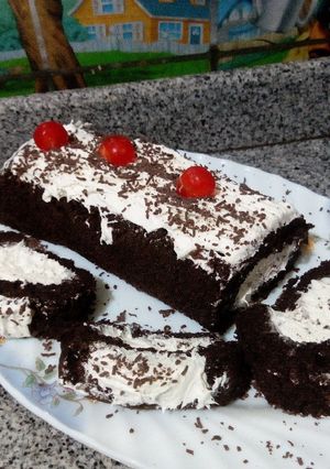 صورة لوصفة سويسرول الشوكولاته