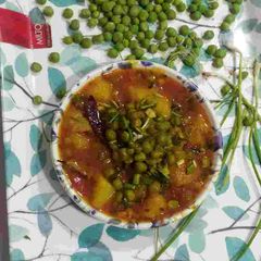 A picture of Green peas potato sabji.