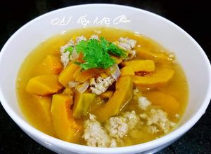 Hình của món Canh bí đỏ thịt băm.