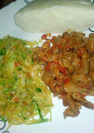 A picture of Matumbo and cabbage😗.