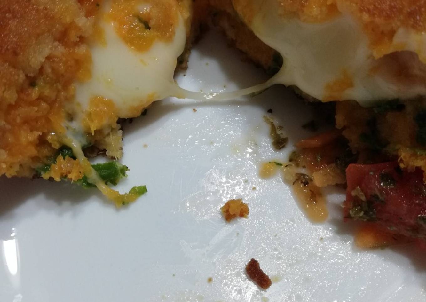 Croqueta de calabaza rellena de acelga y queso sin harina