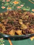 Pommes de terre au bœuf, ail fumé, shiitakes et bouillon de chevreau
