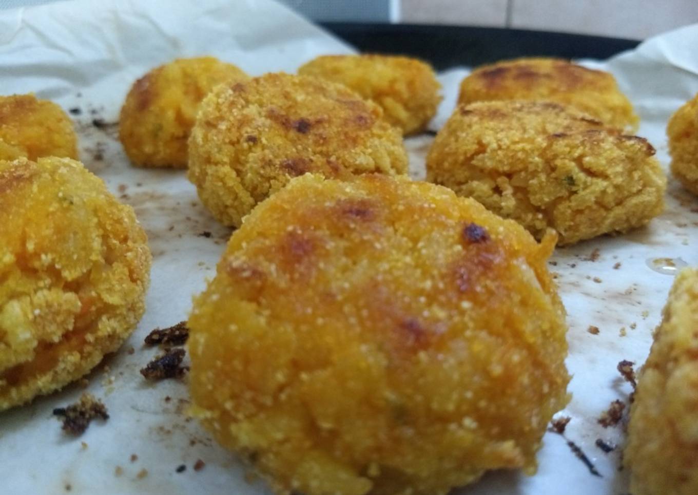 Croquetas de calabacita amarilla / zapallo. Sin gluten