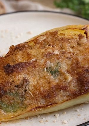 A picture of Air Fryer Stuffed Peppers with Tuna and Mascarpone.