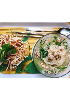 Hình của món HỦ TIẾU THỊT XAY 🍖 ft RAU CHUỐI 🥬.