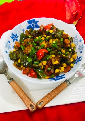 A picture of Saute mix vegetable salad.