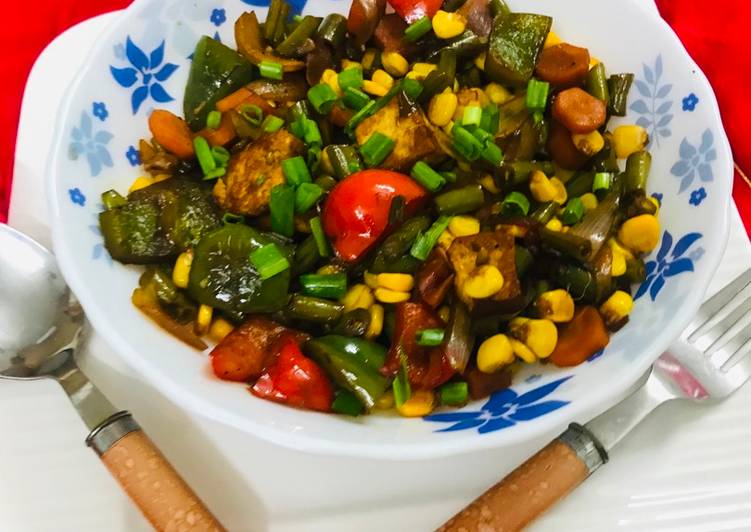 Saute mix vegetable salad