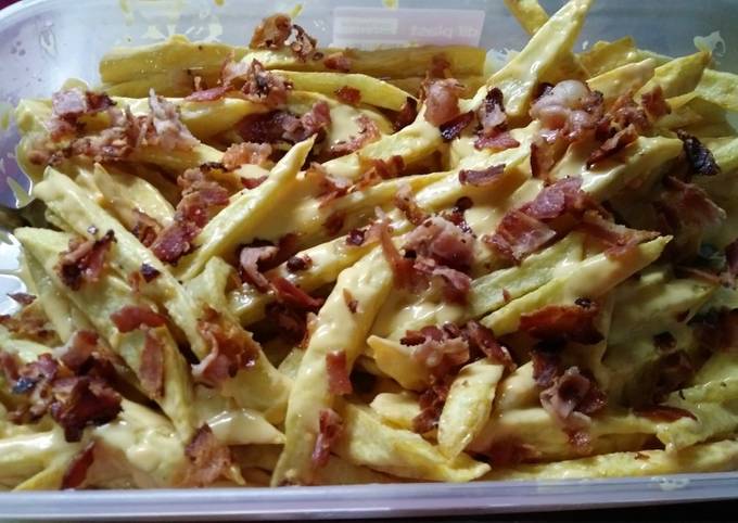 Papas Fritas Con Chedar Y Panceta Receta De M Ca Tund S Cookpad