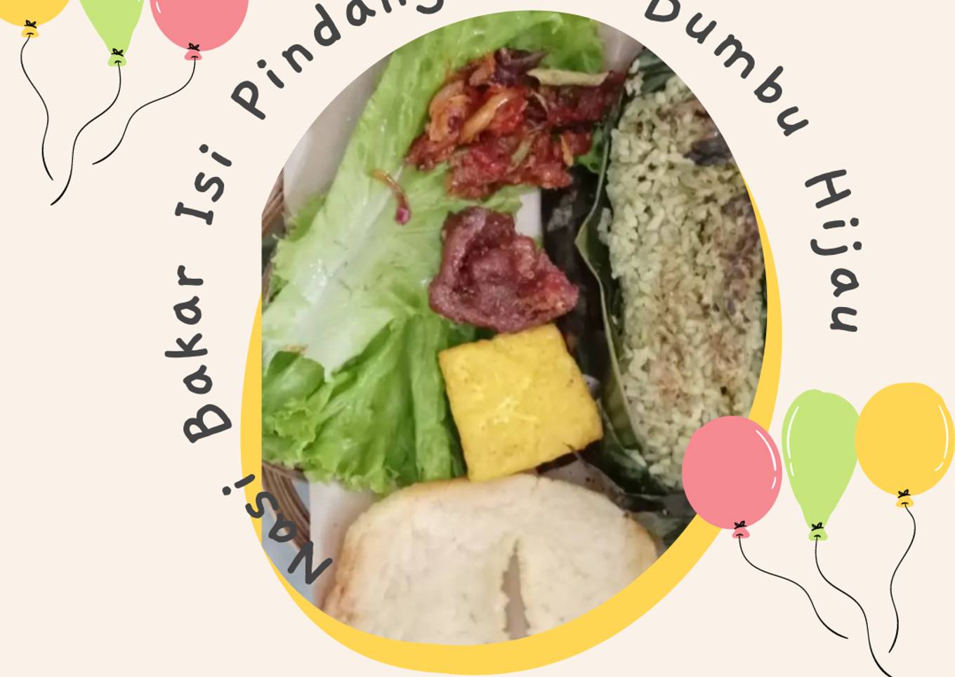 Nasi Bakar Isi Pindang Teri Bumbu Hijau