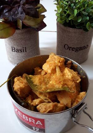 Foto resep Ayam tempe masak kuning santan bilis asam gelugur