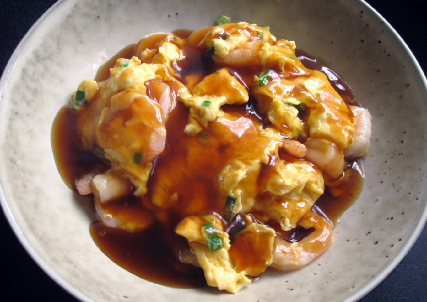 Prawns & Egg with Sweet Sour Sauce
