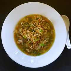 A picture of Chicken Manchow Soup.
