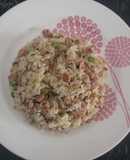 Arroz de carne molida verde
