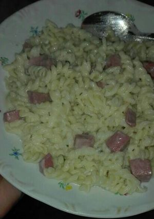 Carbonara tésztával recept fotója