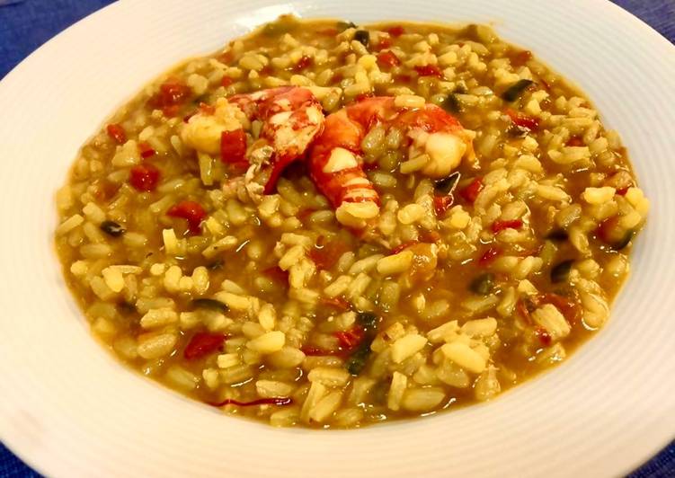 Arroz caldoso con carabineros
