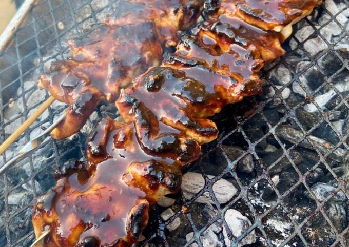 Black Garlic Korean Style BBQ Chicken Skewers