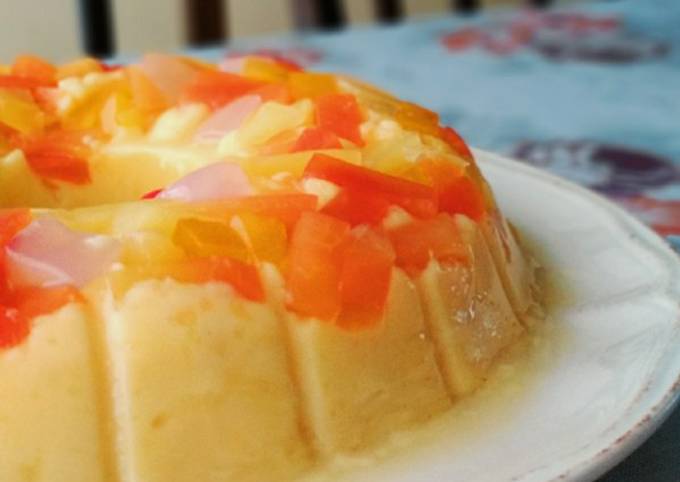 Puding Kastard Jagung Berkoktail